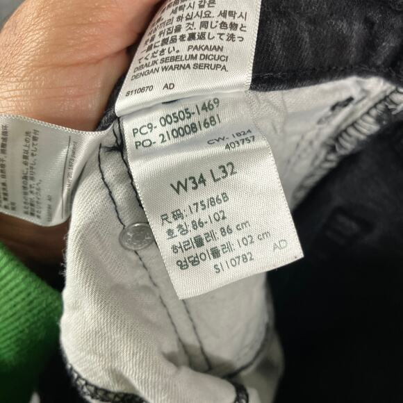 Levi’s 505 Jeans Mens Size 34x32 Black Straight Fit Washed Denim Casual Pants - Picture 7 of 10